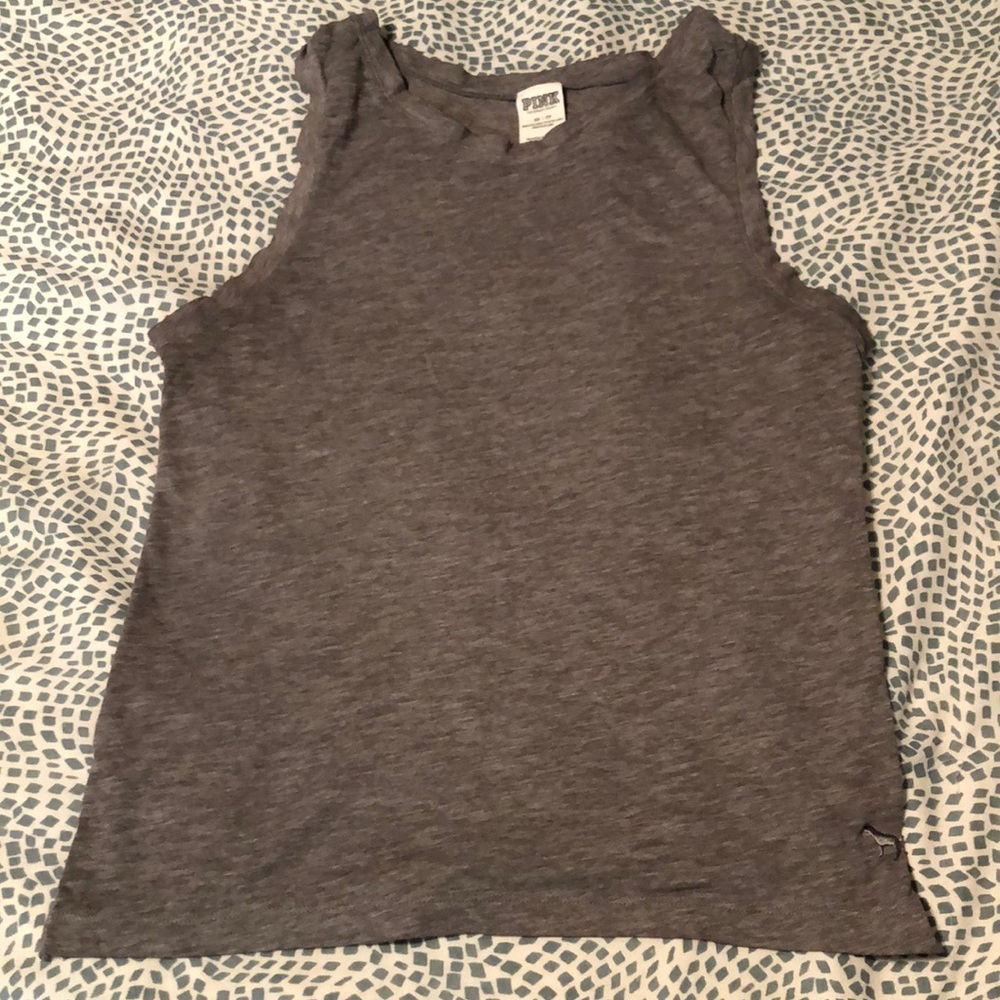 EUC VS Pink Basic Grey Tank Top